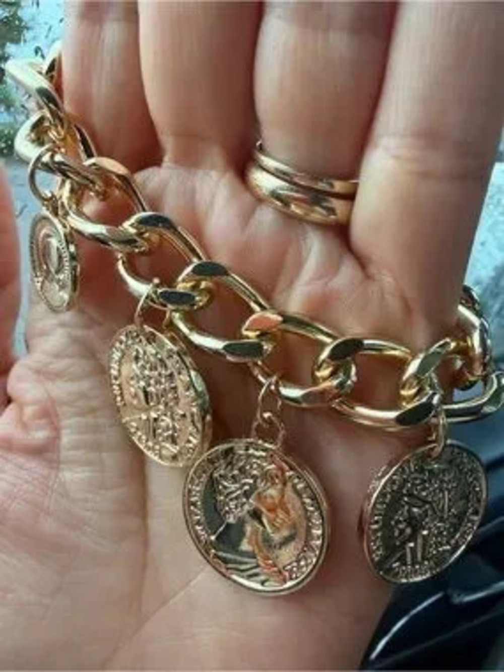 Gold Coin Charm Bracelet - Women's Fashion Jewelry